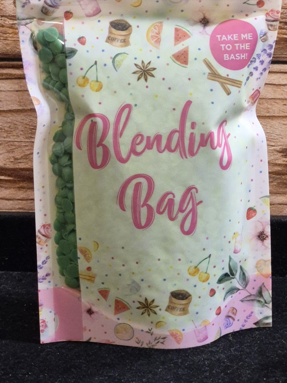 Pink Zebra Mint Green Blending Bag Wax Beads